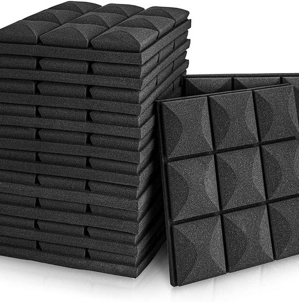 FStop Labs Wedge Tiles Acoustic Panels for Wall Soundproof Foam Black 2 X 12  X 12  12 Pack Walmart com 600x607